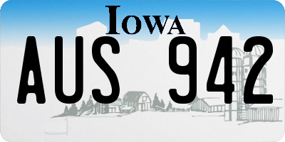 IA license plate AUS942