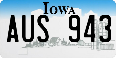 IA license plate AUS943