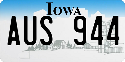IA license plate AUS944