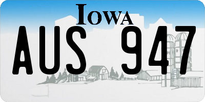 IA license plate AUS947