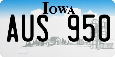 IA license plate AUS950