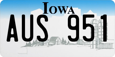 IA license plate AUS951