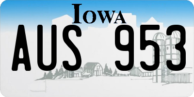 IA license plate AUS953