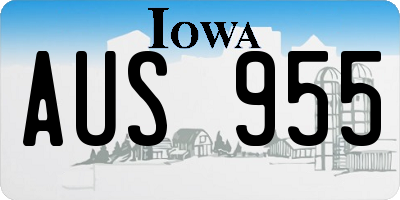 IA license plate AUS955