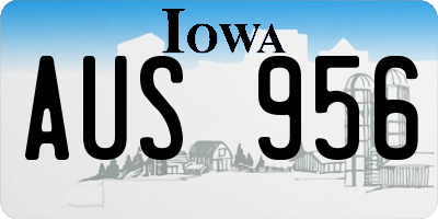 IA license plate AUS956
