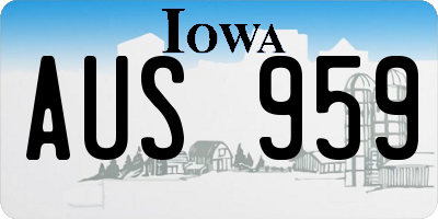IA license plate AUS959