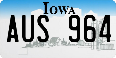 IA license plate AUS964