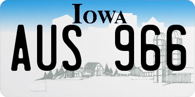 IA license plate AUS966