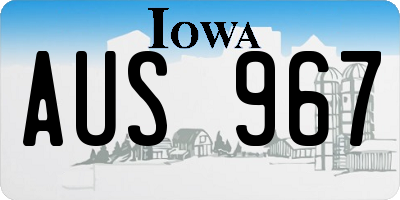 IA license plate AUS967