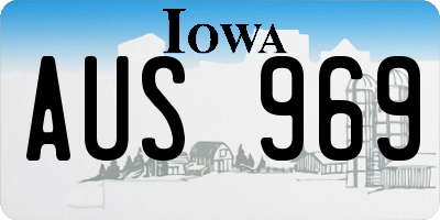 IA license plate AUS969