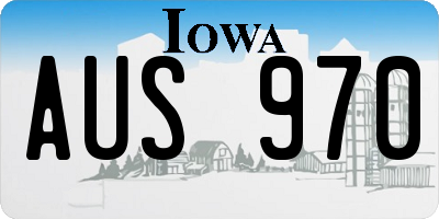 IA license plate AUS970