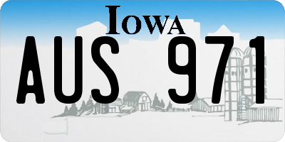 IA license plate AUS971
