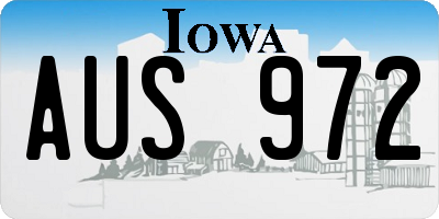 IA license plate AUS972