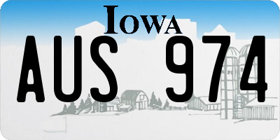 IA license plate AUS974