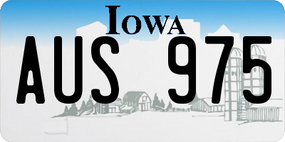IA license plate AUS975