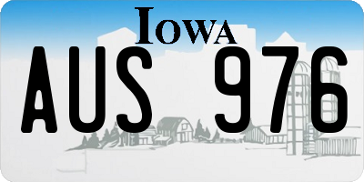 IA license plate AUS976