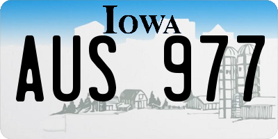IA license plate AUS977