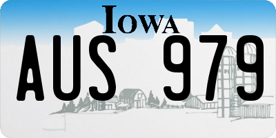 IA license plate AUS979