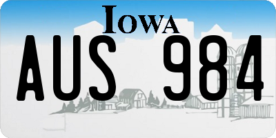IA license plate AUS984