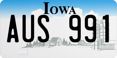 IA license plate AUS991