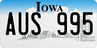 IA license plate AUS995