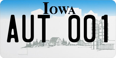 IA license plate AUT001