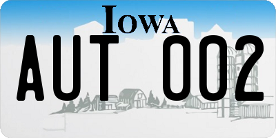IA license plate AUT002