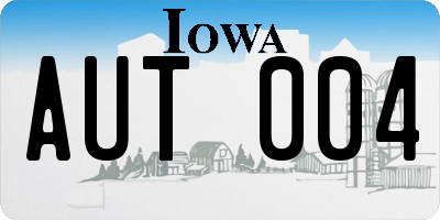 IA license plate AUT004