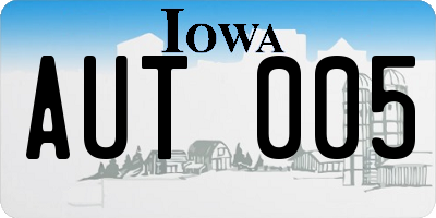 IA license plate AUT005