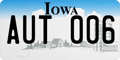 IA license plate AUT006