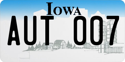 IA license plate AUT007