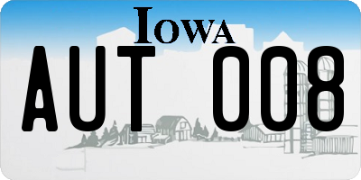 IA license plate AUT008