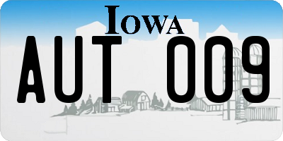 IA license plate AUT009