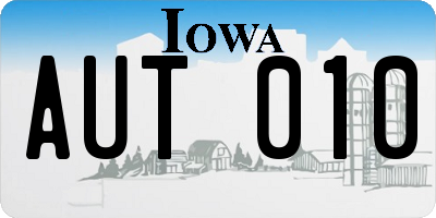IA license plate AUT010