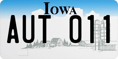 IA license plate AUT011