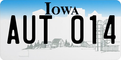 IA license plate AUT014