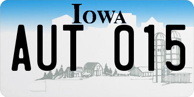 IA license plate AUT015