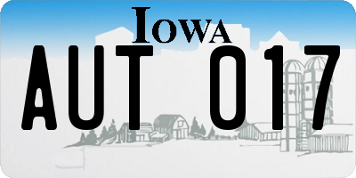 IA license plate AUT017