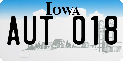 IA license plate AUT018