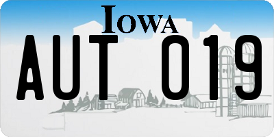 IA license plate AUT019