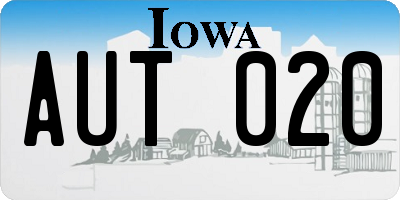 IA license plate AUT020