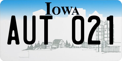 IA license plate AUT021