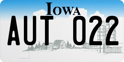 IA license plate AUT022