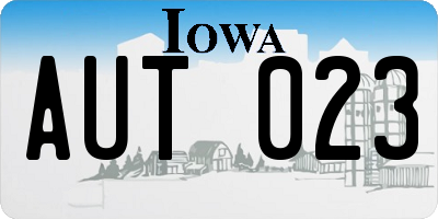 IA license plate AUT023
