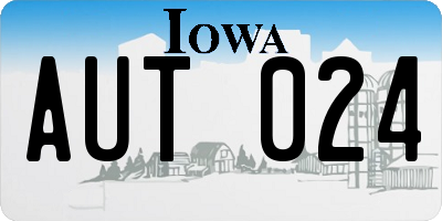 IA license plate AUT024