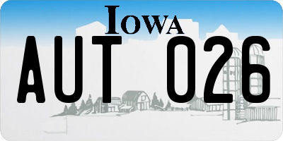IA license plate AUT026
