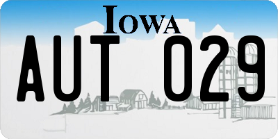 IA license plate AUT029