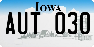 IA license plate AUT030