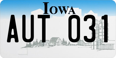 IA license plate AUT031