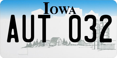 IA license plate AUT032